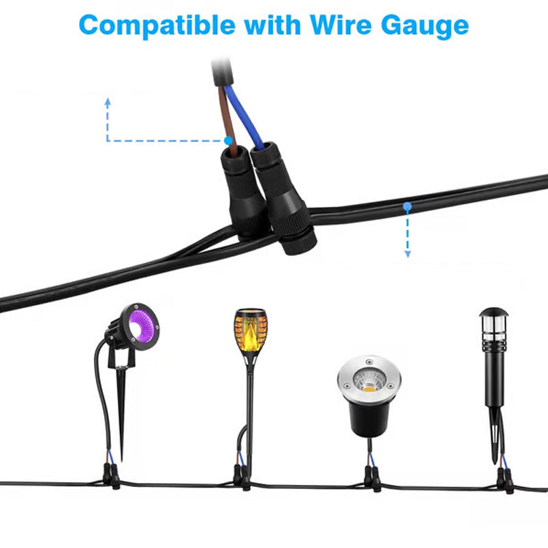 Water-Resistant Low-Voltage Wire Connector for Landscape Lights