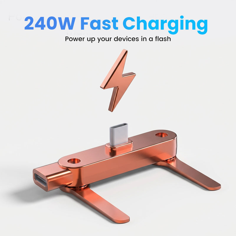Adaptador de Carga Rápida con Soporte Plegable 360° para Celular