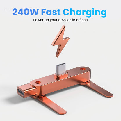 Adaptador de Carga Rápida con Soporte Plegable 360° para Celular