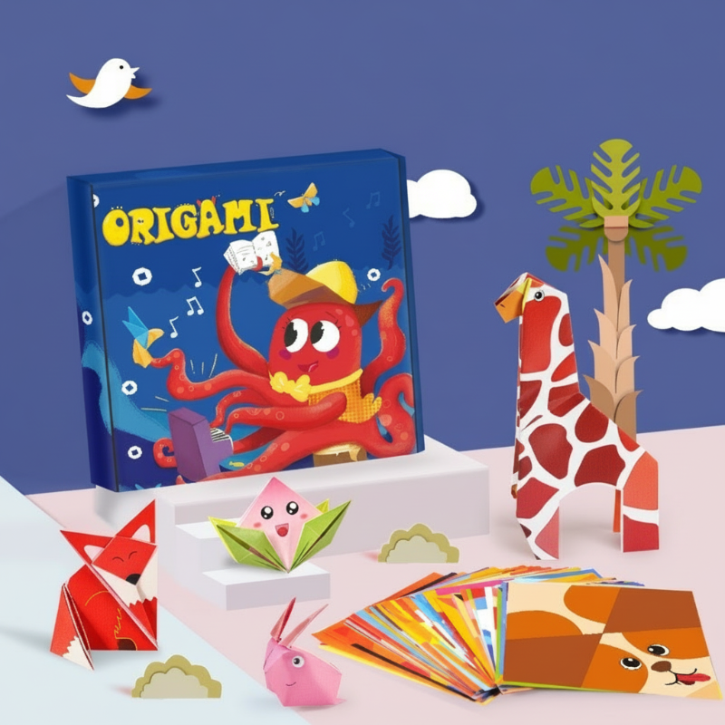 🧠 Fokozza gyermeke agyi teljesítményét egy szórakoztató, saját kezűleg elkészíthető origami készlettel! ✂️🎨 (3–8 éves korig)”