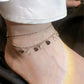 Double Layer Faux Diamond Heart Anklet