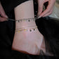 Double Layer Faux Diamond Heart Anklet