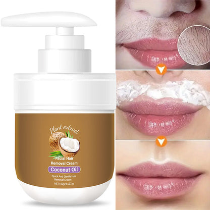 Crema depilatoria facial de coco