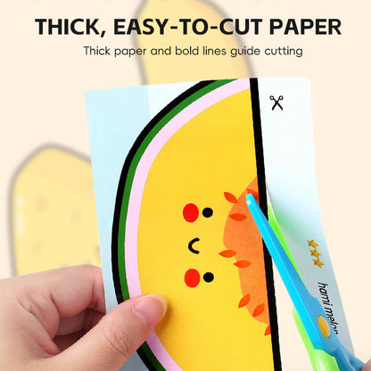 62PCS Fun Paper-Cut Set with Child-Safe Scissors