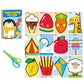 62PCS Fun Paper-Cut Set with Child-Safe Scissors
