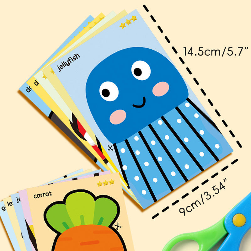 62PCS Fun Paper-Cut Set with Child-Safe Scissors