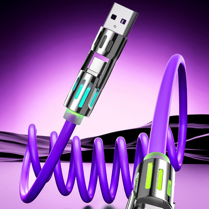 Cable de Carga Retráctil 4 en 1 Compacto para Auto