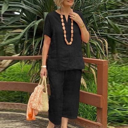 Conjunto Casual para Dama de 2 Piezas: Blusa y Pantalón Cómodo