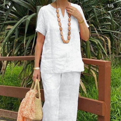 Conjunto Casual para Dama de 2 Piezas: Blusa y Pantalón Cómodo