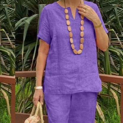 Conjunto Casual para Dama de 2 Piezas: Blusa y Pantalón Cómodo