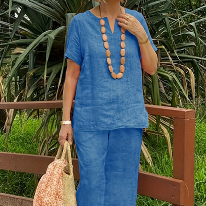 Conjunto Casual para Dama de 2 Piezas: Blusa y Pantalón Cómodo