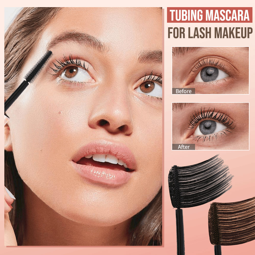🎉2 POR EL PRECIO DE 1🎉 Duo de máscara de pestañas tipo tubing en negro y marrón para maquillaje de pestaña