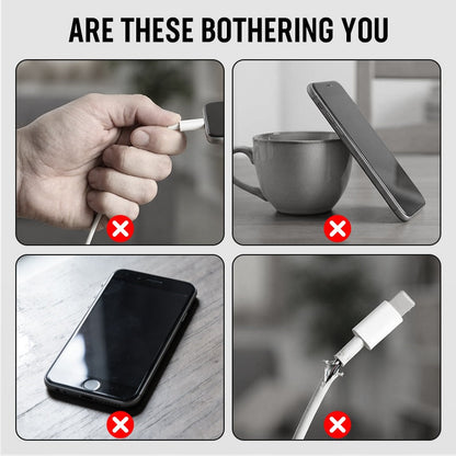 Cable Cargador 2 en 1 de Carga Rápida con Soporte para Celular