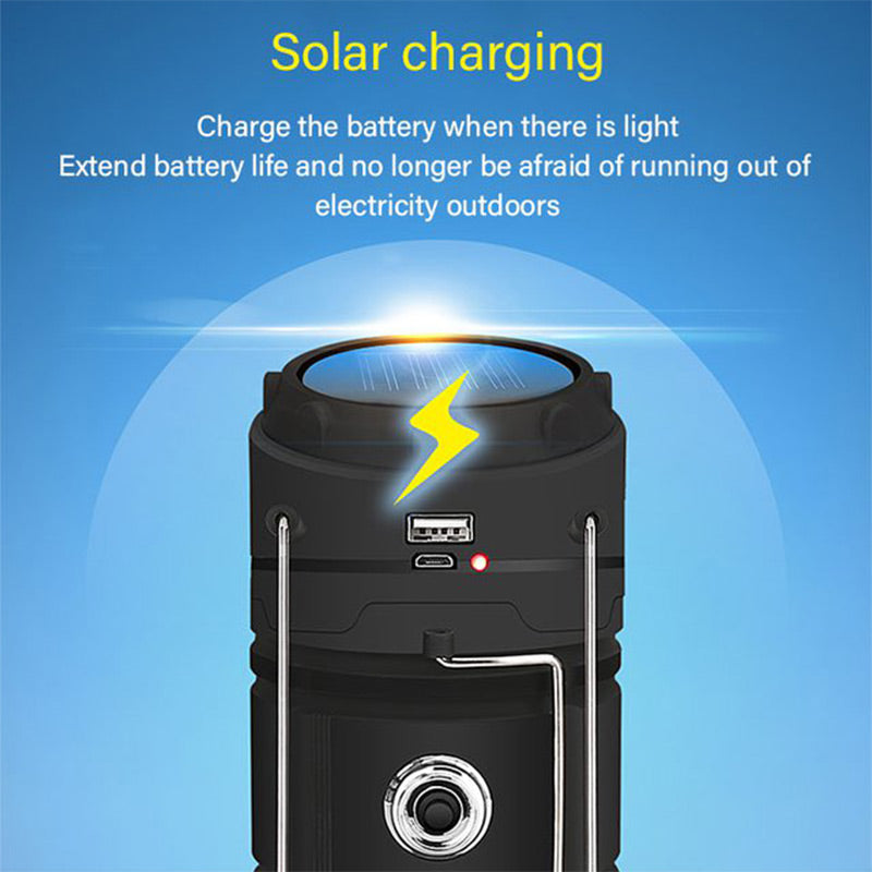 Lámpara de Camping Solar Retráctil