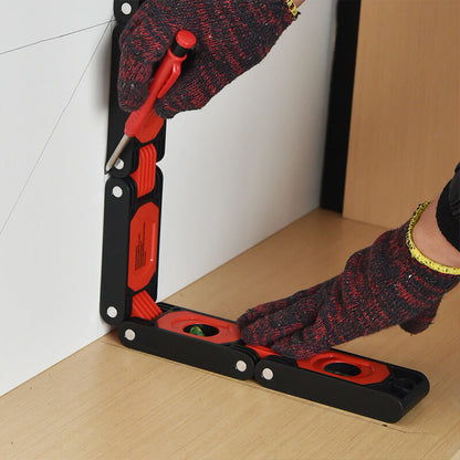 📐【Transportador plegable y nivel】— ¡Simplemente tire y doble para medir ángulos y verificar la nivelación! 🔧✨