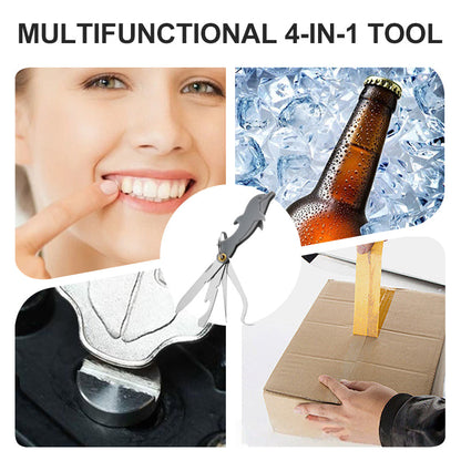 Herramienta Plegable de Acero Inoxidable 4 en 1 para Palillo de Dientes
