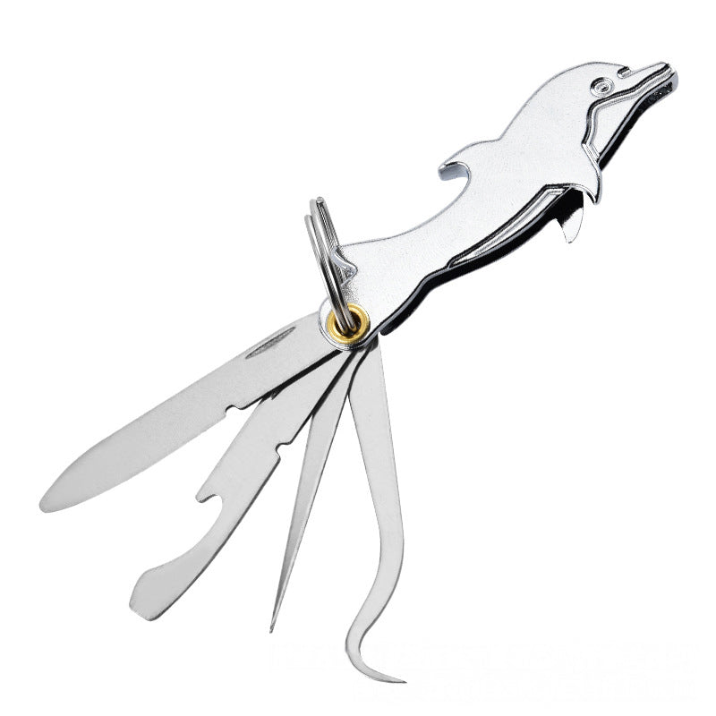 Herramienta Plegable de Acero Inoxidable 4 en 1 para Palillo de Dientes
