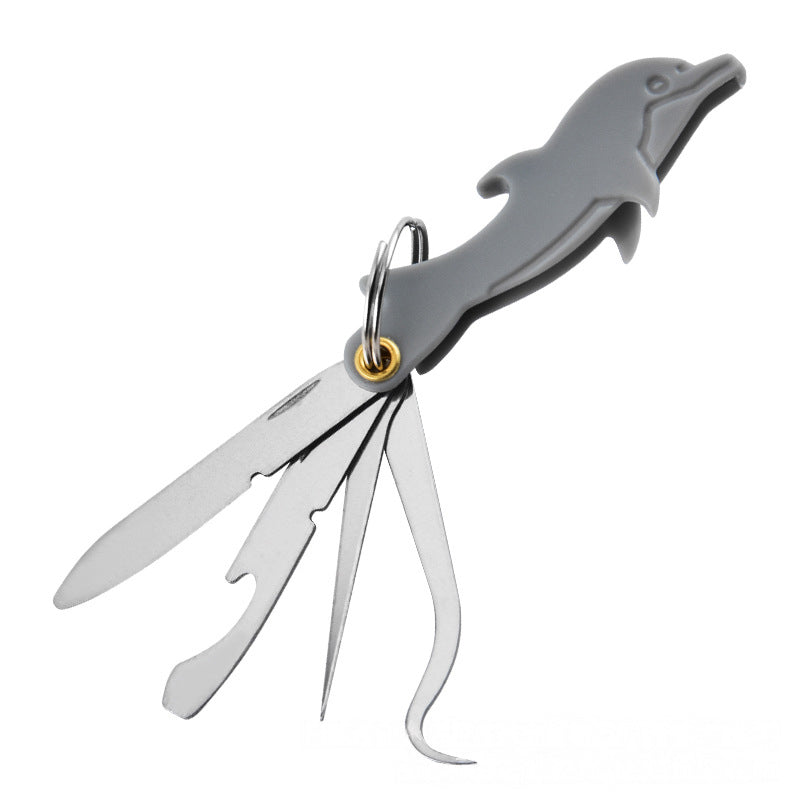 Herramienta Plegable de Acero Inoxidable 4 en 1 para Palillo de Dientes
