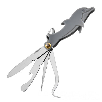 Herramienta Plegable de Acero Inoxidable 4 en 1 para Palillo de Dientes