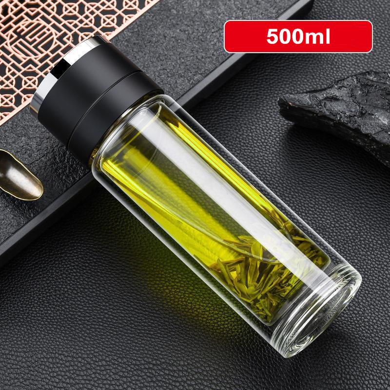 🎁【Un regalo para un querido amigo】🥰Botella de té aislante de vidrio de doble pared🍶