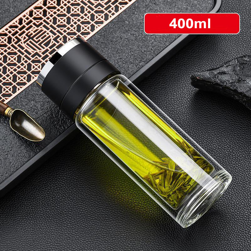 🎁【Un regalo para un querido amigo】🥰Botella de té aislante de vidrio de doble pared🍶