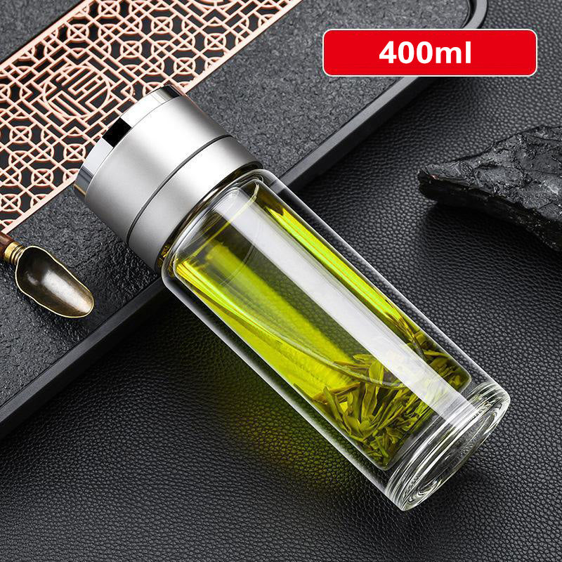 🎁【Un regalo para un querido amigo】🥰Botella de té aislante de vidrio de doble pared🍶