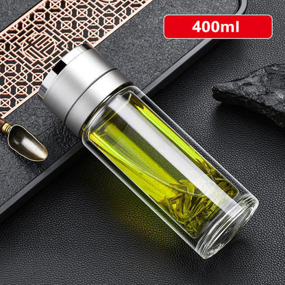 🎁【Un regalo para un querido amigo】🥰Botella de té aislante de vidrio de doble pared🍶