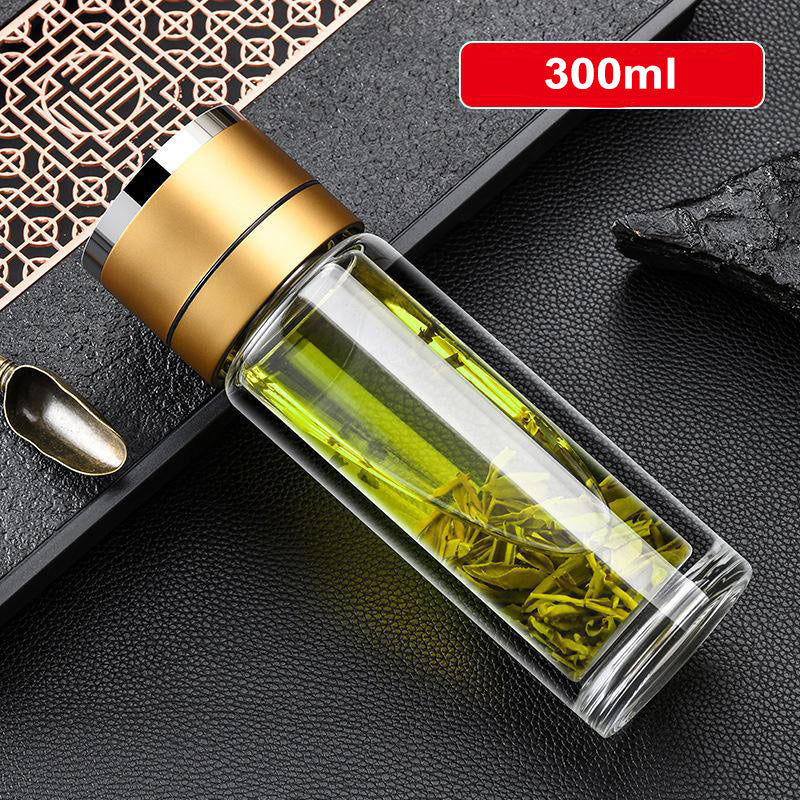 🎁【Un regalo para un querido amigo】🥰Botella de té aislante de vidrio de doble pared🍶
