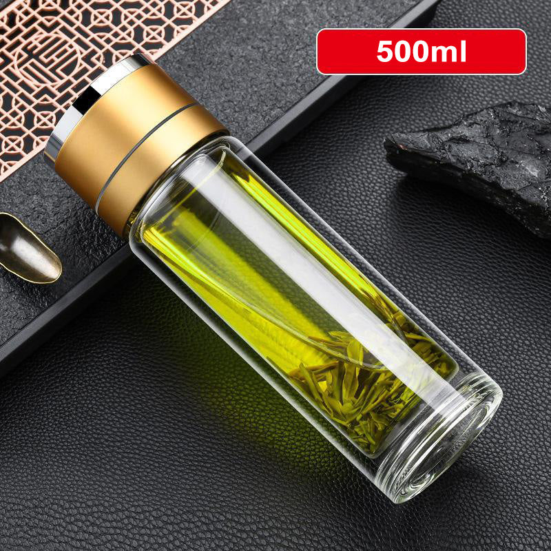 🎁【Un regalo para un querido amigo】🥰Botella de té aislante de vidrio de doble pared🍶