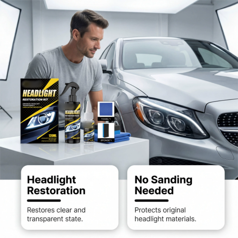 Kit Profesional para Restaurar y Sellar Faros de Auto