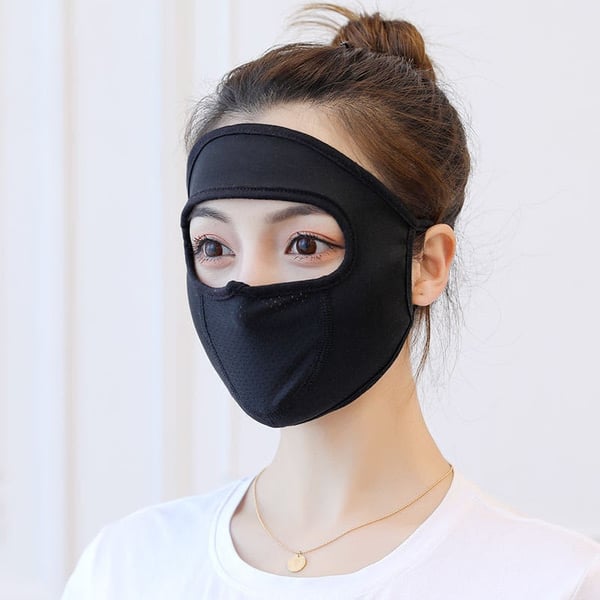 Mascarilla Facial Completa Transpirable de Seda de Hielo con Protector Solar para Cuello Largo