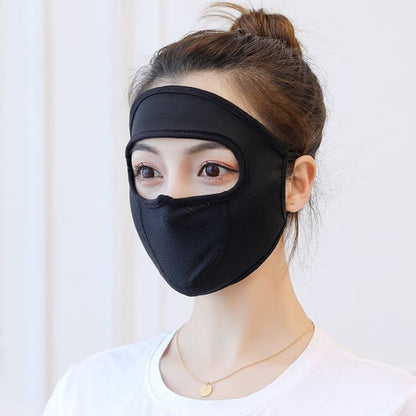 Mascarilla Facial Completa Transpirable de Seda de Hielo con Protector Solar para Cuello Largo