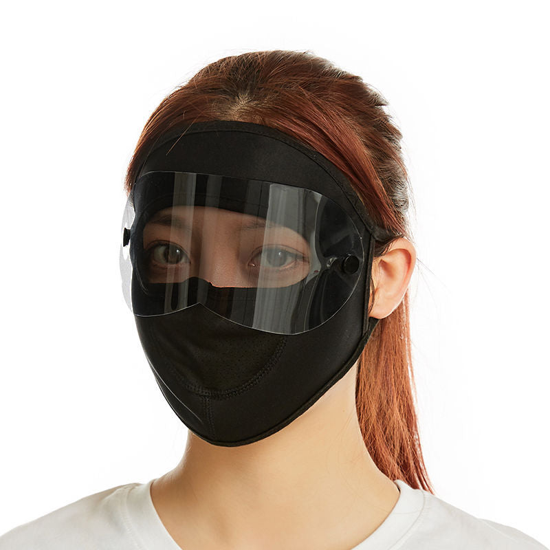 Mascarilla Facial Completa Transpirable de Seda de Hielo con Protector Solar para Cuello Largo