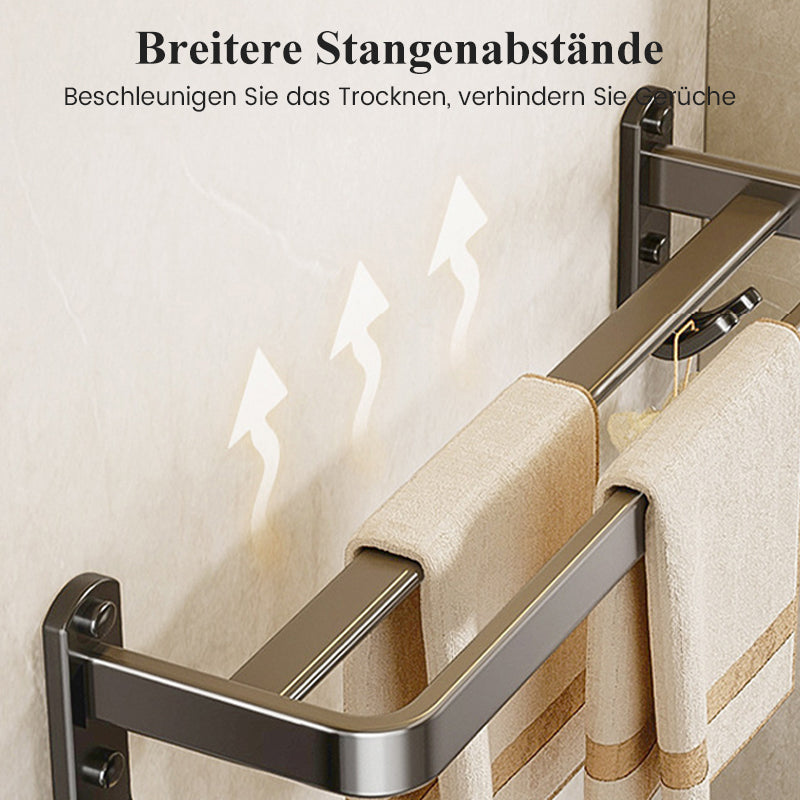 Toallero plegable para montar en la pared con ganchos