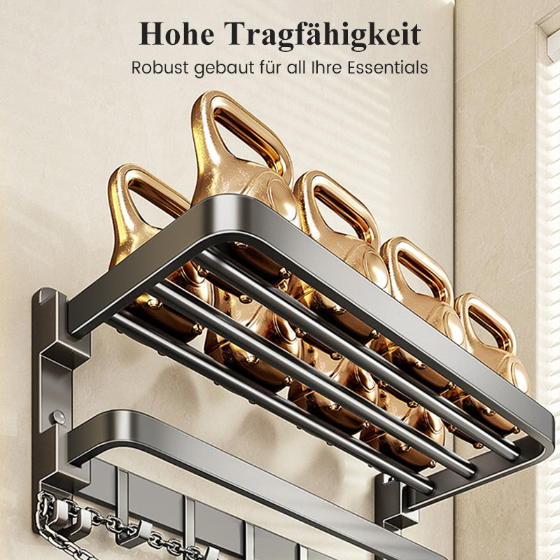 Toallero plegable para montar en la pared con ganchos