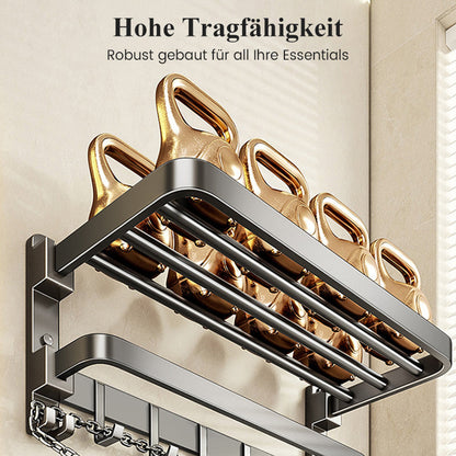 Toallero plegable para montar en la pared con ganchos