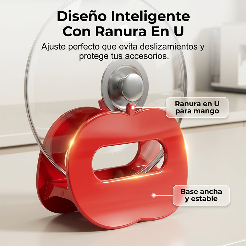 Soporte de Gravedad para Tapas de Olla en Forma de Manzana