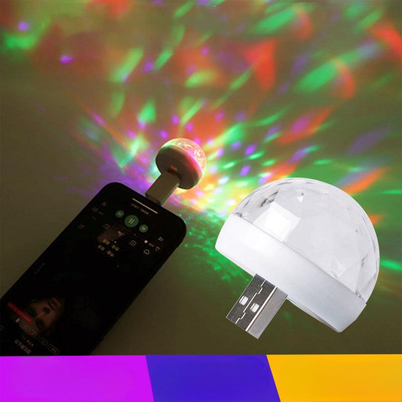 Luz de fiesta portátil USB con efectos RGB