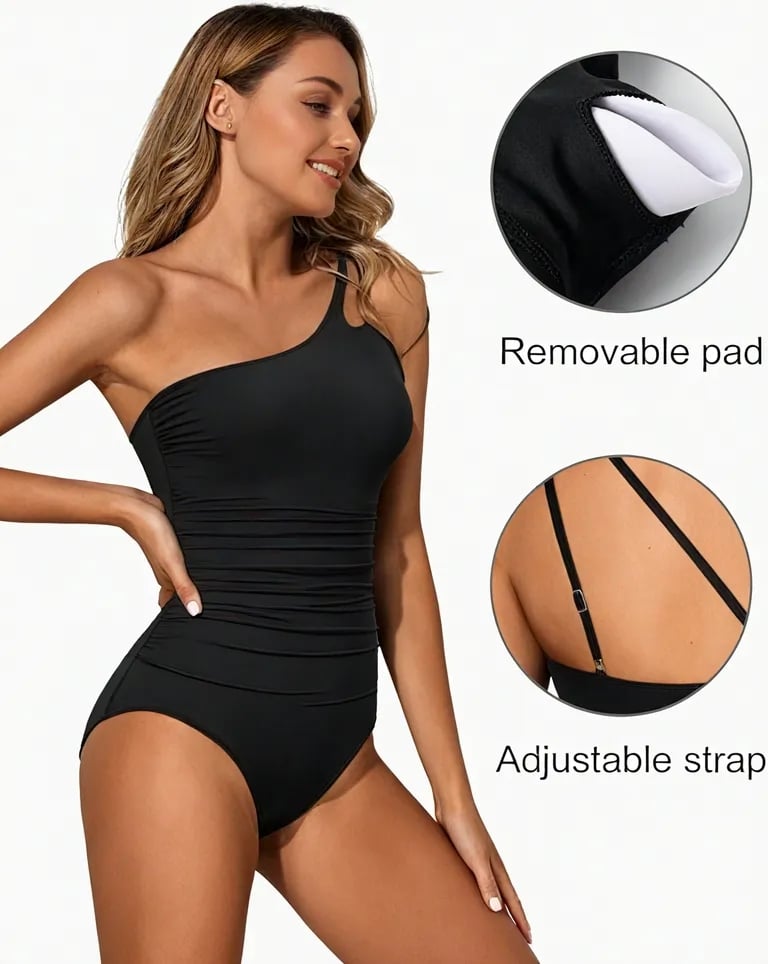 Traje de baño de Un Hombro Asimétrico para Mujer