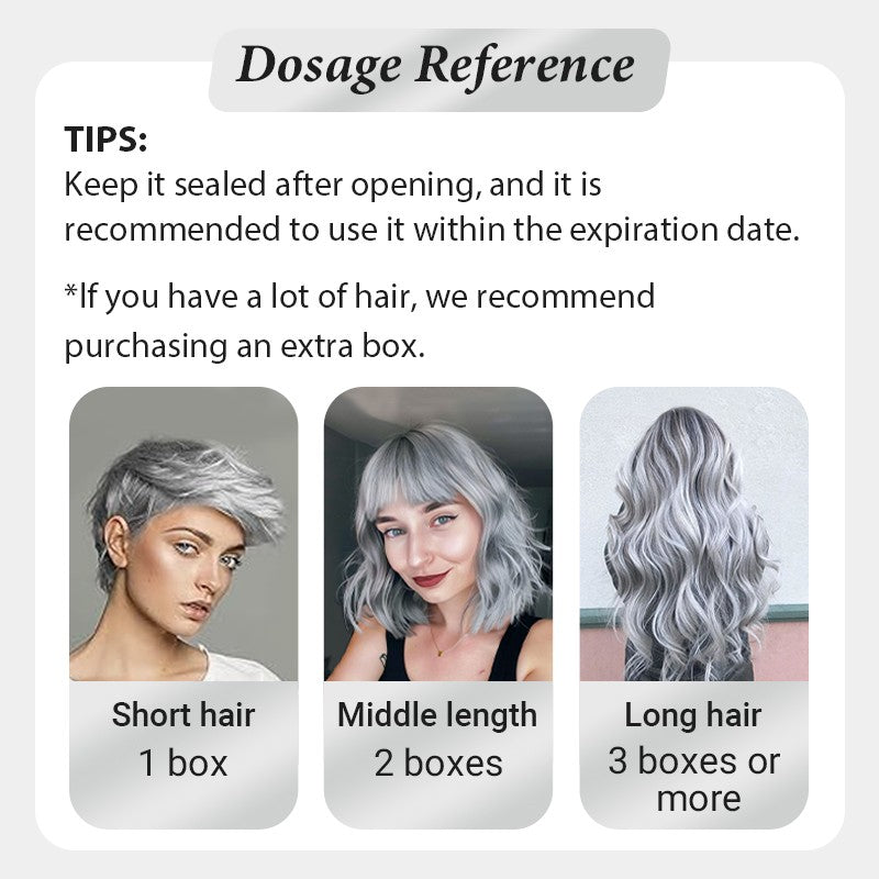 Crema de Tinte para el Cabello Gris Plateado Duradero y No Dañino