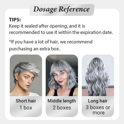 Crema de Tinte para el Cabello Gris Plateado Duradero y No Dañino