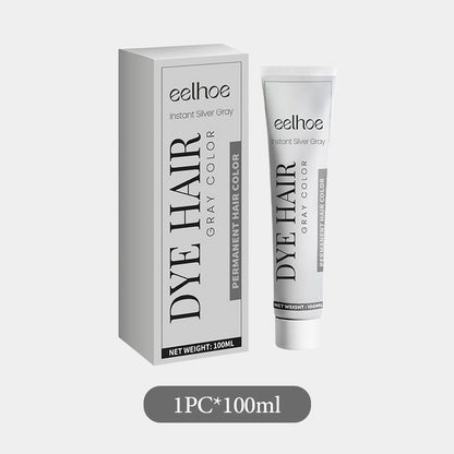 Crema de Tinte para el Cabello Gris Plateado Duradero y No Dañino