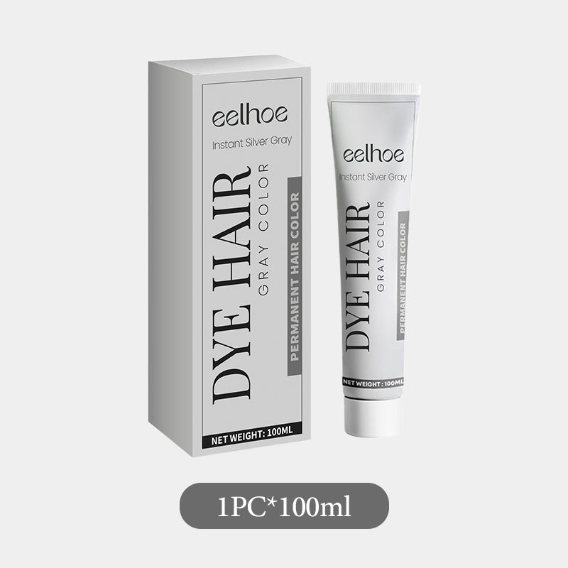 Crema de Tinte para el Cabello Gris Plateado Duradero y No Dañino