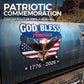 Calcomanía patriótica de alta calidad con águila y cruz: un símbolo rotundo de fe y libertad 🇺🇸✝️