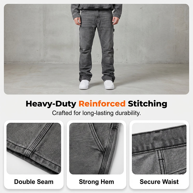 Jeans vaqueros de hombre estilo stacked flare