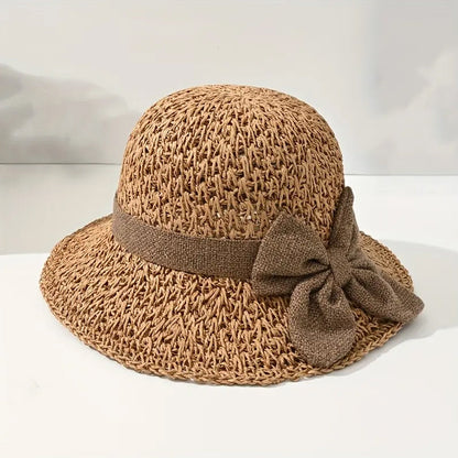 ⏰🔥 ¡Oferta de Verano 50% OFF! 🥳👒 Sombrero de Paja Elegante con Lazo – Transpirable, Plegable y Perfecto para Playa y Viajes 💞💥