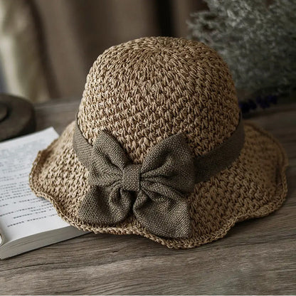 ⏰🔥 ¡Oferta de Verano 50% OFF! 🥳👒 Sombrero de Paja Elegante con Lazo – Transpirable, Plegable y Perfecto para Playa y Viajes 💞💥