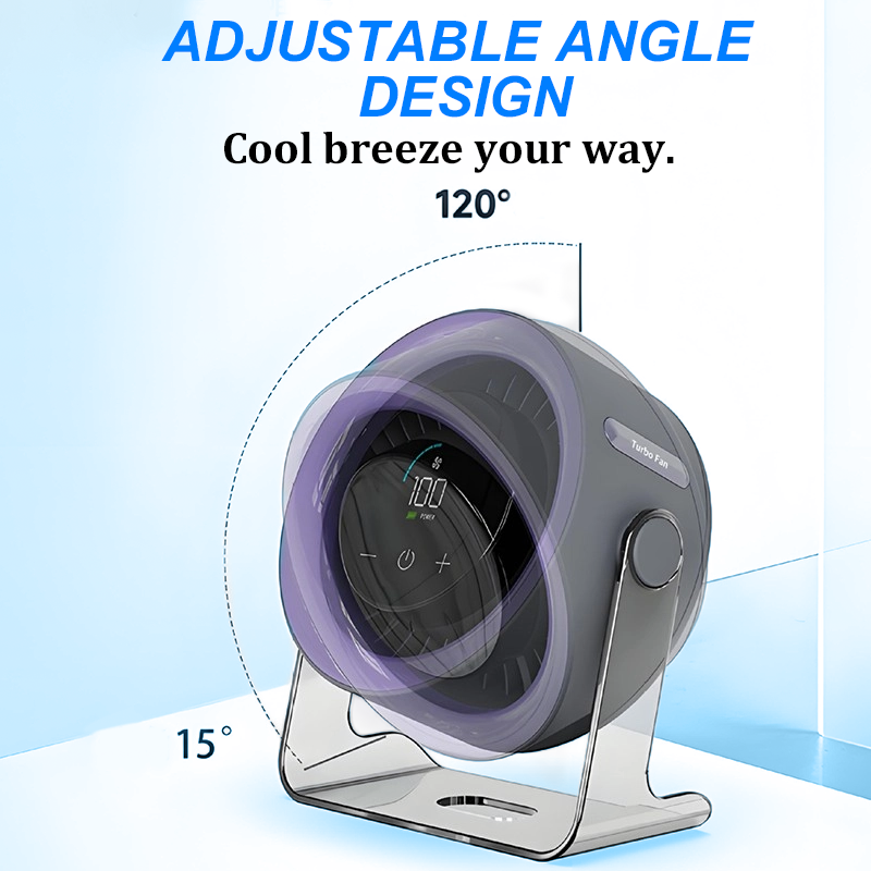 Mini Ventilador de Escritorio con 100 Velocidades y Pantalla Digital