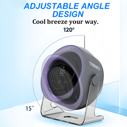 Mini Ventilador de Escritorio con 100 Velocidades y Pantalla Digital