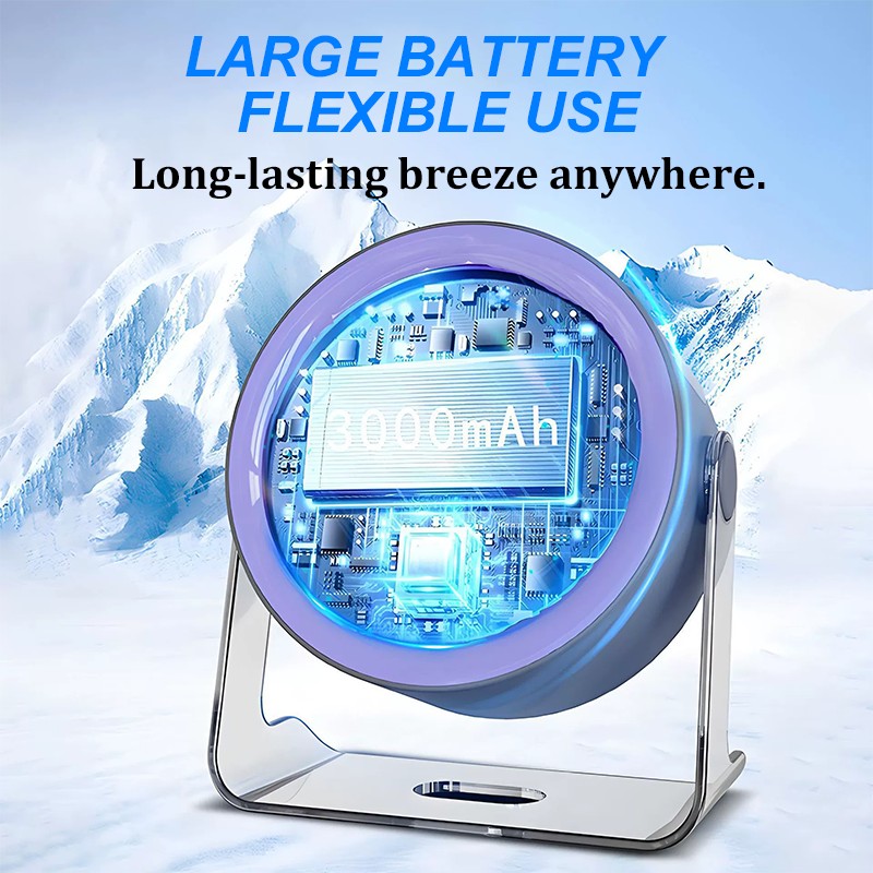 Mini Ventilador de Escritorio con 100 Velocidades y Pantalla Digital